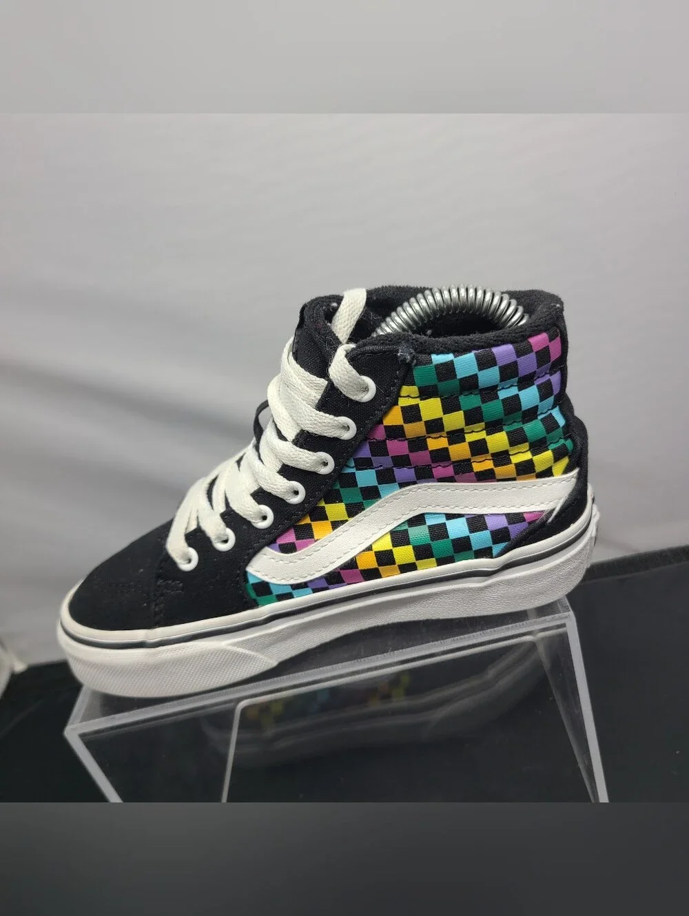 Vans Filmore High Top Rainbow Check Sneakers kids Toddler size 12C